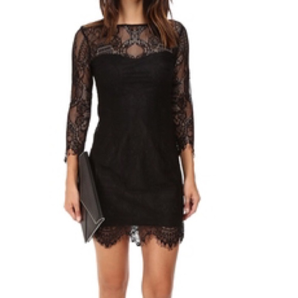 Black Lace Shift Dress